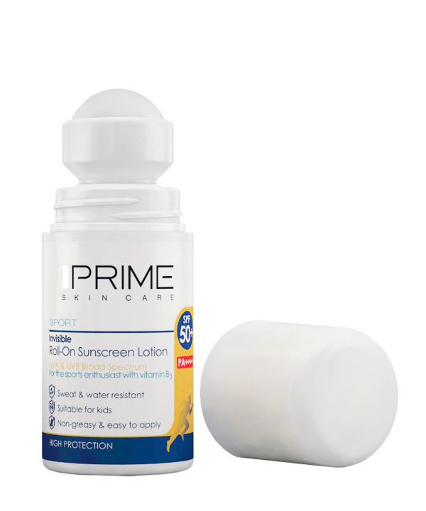 لوسیون رولی ضد آفتاب فاقد رنگ پریم Prime با +SPF50 حجم 50 میلی‌لیتر