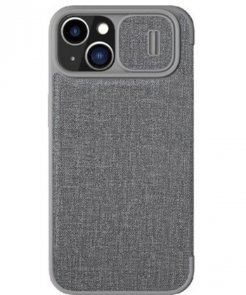 کیف چرمی و پارچه ای آیفون نیلکین Nillkin iPhone 14 Plus Qin Pro Plain Leather + Cloth Case