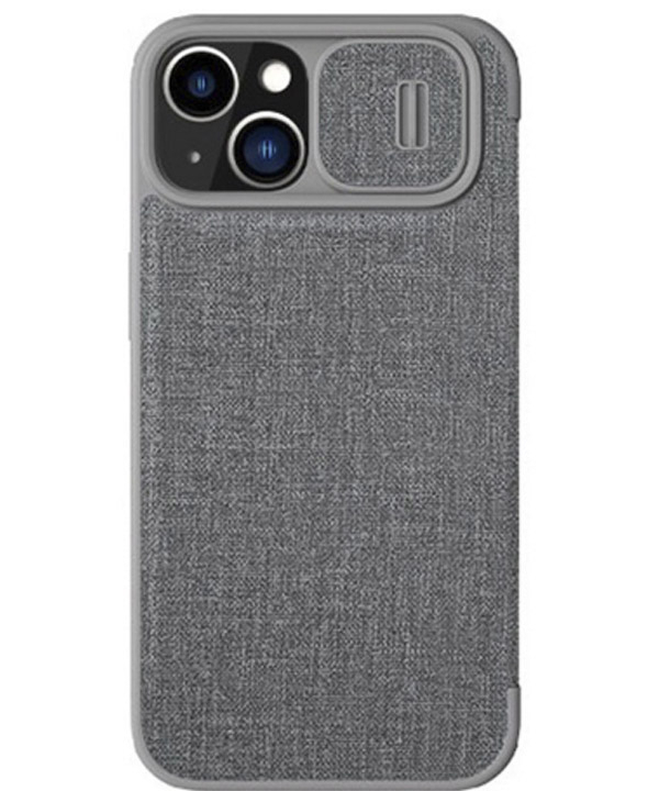 کیف چرمی و پارچه ای آیفون نیلکین Nillkin iPhone 14 Plus Qin Pro Plain Leather + Cloth Case