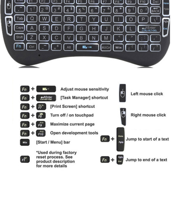 مینی کیبورد بی سیم اکسون مدل BACKLIT با حروف فارسی