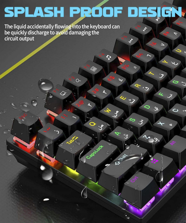 کیبورد گیمینگ با سیم اکسون مدل ZYG800 RGB