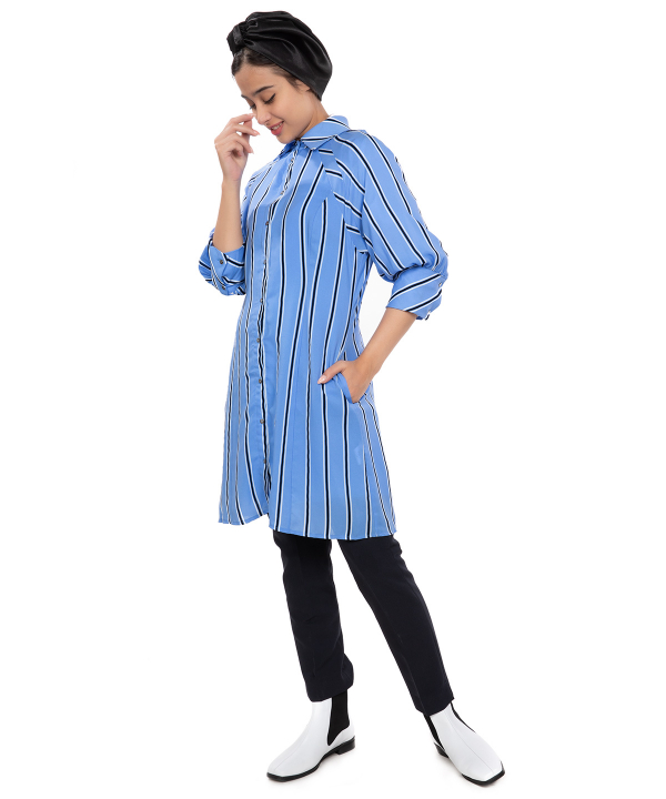 مانتو تابستانی زنانه راه راه چیلیا Chilia کد 837828