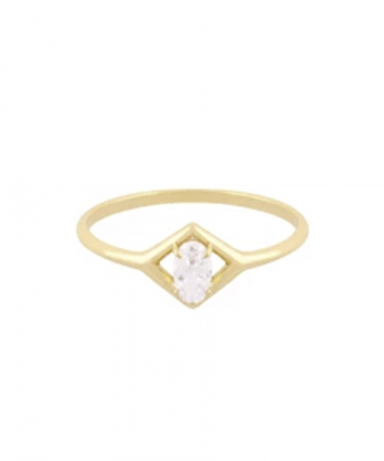 انگشتر نیمه اختر با نگین سفید درریس Doris کد P5924