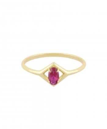 انگشتر نیمه اختر با نگین سرخابی درریس Doris کد P5927