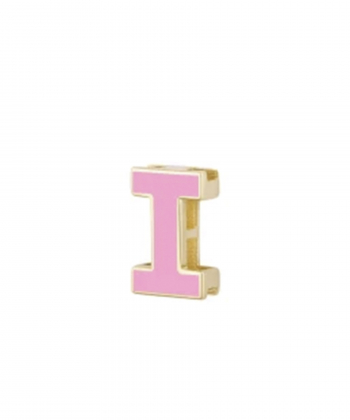 آویز میناکاری صورتی حرف I درریس Doris کد P5929