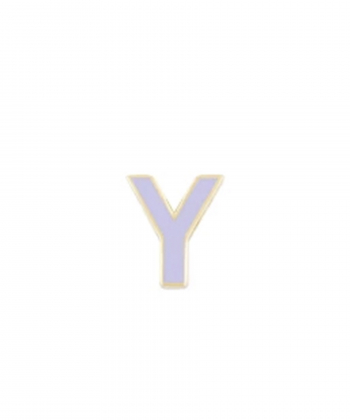 آویز میناکاری بنفش حرف Y درریس Doris کد P5932