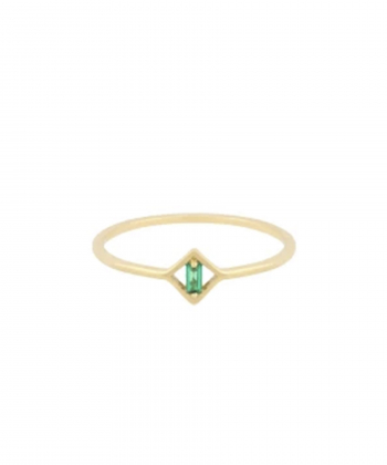 انگشتر نیمه اختر با نگین سبز درریس Doris کد P5953