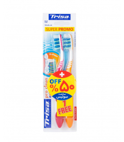 مسواک با برس متوسط تریزا Trisa مدل X Ship بسته 2 عددی
