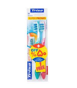 مسواک با برس متوسط تریزا Trisa مدل X Ship بسته 2 عددی
