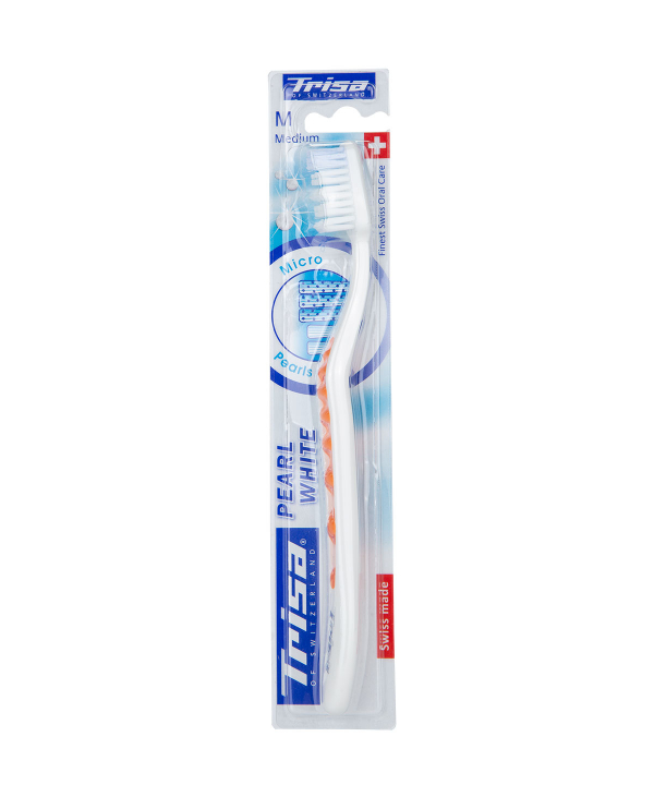 مسواک با برس متوسط تریزا Trisa مدل Pearl White
