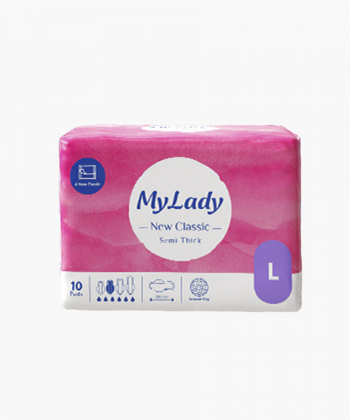 نوار بهداشتی بالدار نیو کلاسیک مشبک سایز بزرگ مای  لیدی My Lady بسته 10 عددی