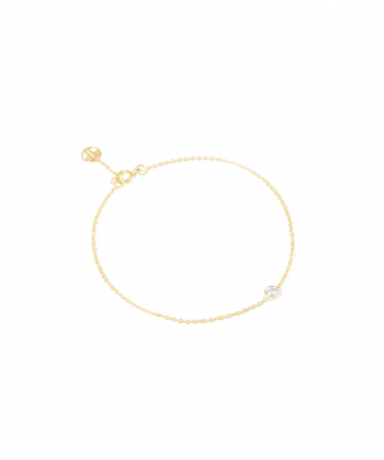 دستبند طلا زنجیری تک نگین برلیان پرسته Parasteh کد 533609