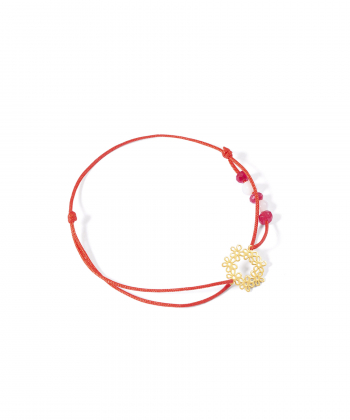 دستبند طلا بافت گل پرسته Parasteh کد 533500