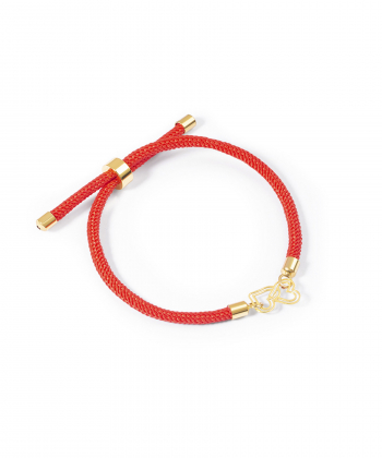 دستبند طلا بافت دو قلب پرسته Parasteh کد 533173