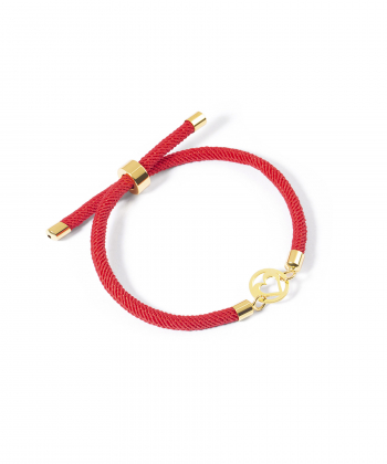 دستبند طلا بافت دایره قلب پرسته Parasteh کد 533129