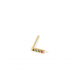 گوشواره طلا تک لنگه مستطیل نگین دار پرسته Parasteh کد 536842