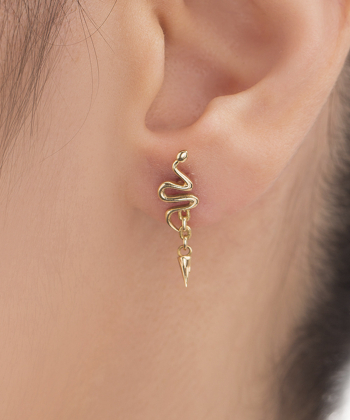 گوشواره طلا تک لنگه مار پرسته Parasteh کد 536725