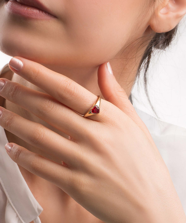 انگشتر طلا قلب تک نگین پرسته Parasteh کد 534159
