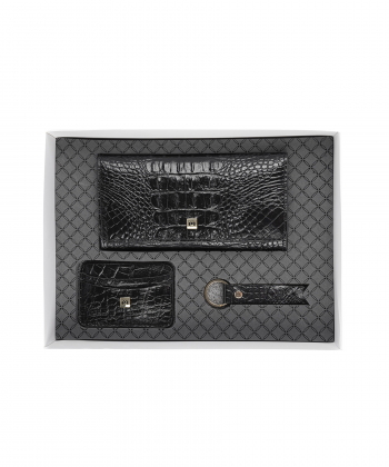 ست سه تیکه زنانه چرم طبیعی منط Mante مدل X106