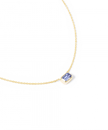 گردنبند طلا نگین باگت آبی پرسته Parasteh کد 533601