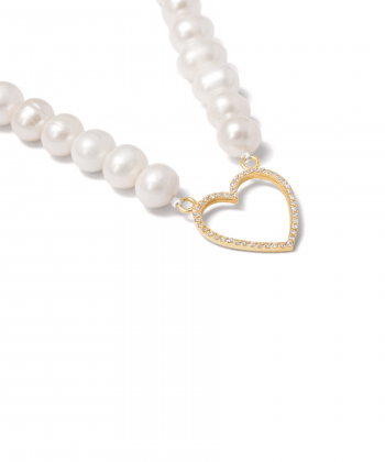 گردنبند طلا قلب و مروارید پرسته Parasteh کد 189389