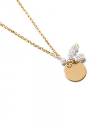 گردنبند طلا دایره حکاکی صدفی پرسته Parasteh کد 194992