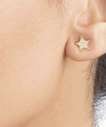 گوشواره طلا ستاره نگین دار پرسته Parasteh کد 92219