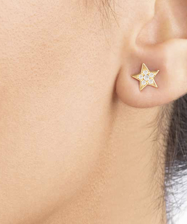 گوشواره طلا ستاره نگین دار پرسته Parasteh کد 92219