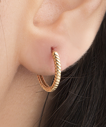 گوشواره طلا حلقه ای تک لنگه شارلین پرسته Parasteh کد 532248