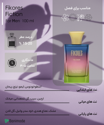 ادوپرفیوم مردانه فیکورس Fikores مدل Fiction حجم 100 میلی لیتر