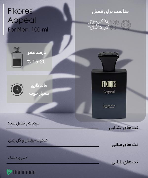 ادوپرفیوم فیکورس Fikores مدل APPEAL حجم 100 میلی‌لیتر