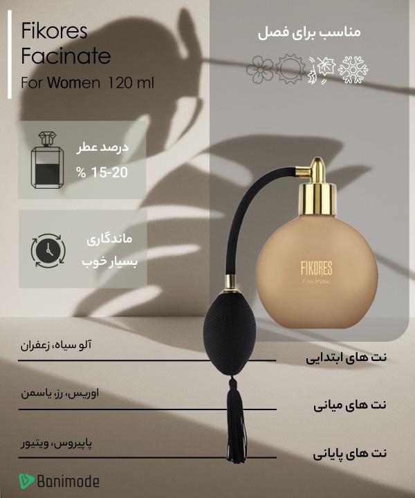ادوپرفیوم زنانه فیکورس Fikores مدلFacinate حجم 120 میلی‌لیتر