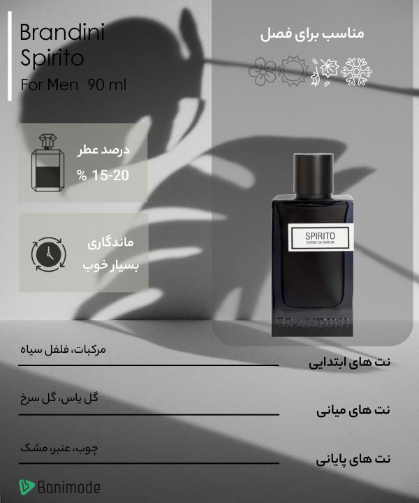 اکستریت پرفیوم مردانه برندینی Brandini مدل Spirito حجم 90 میلی لیتر
