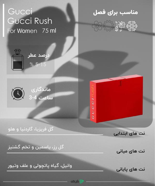 ادوتویلت زنانه گوچی Gucci مدل Gucci Rush حجم 75 میلی‌لیتر