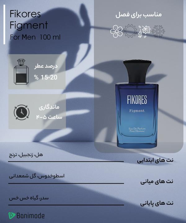 ادوپرفیوم مردانه فیکورس Fikores مدل Figment حجم 100 میلی‌لیتر