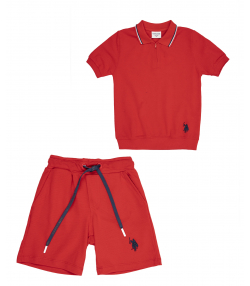 ست پولوشرت و شلوارک پسرانه یو اس پلو کیدز US Polo Kids کد 2613B1