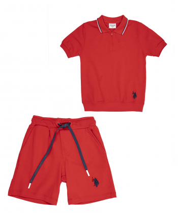 ست پولوشرت و شلوارک پسرانه یو اس پلو کیدز US Polo Kids کد 2613B1