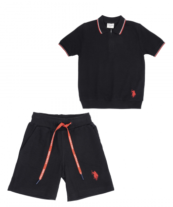 ست پولوشرت و شلوارک پسرانه یو اس پلو کیدز US Polo Kids کد 2613B1