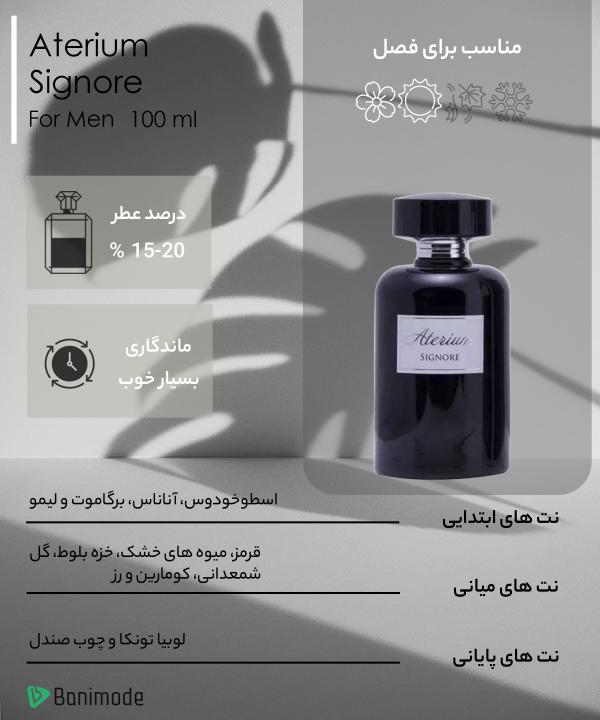 ادوپرفیوم مردانه اتریوم Aterium مدل Signore حجم 100 میلی لیتر