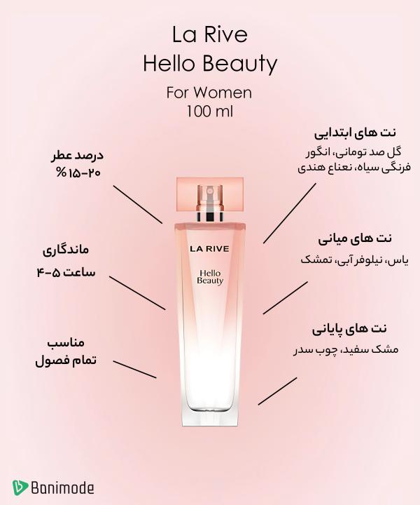 ادوپرفیوم زنانه لا ریو La Rive مدل Hello Beauty حجم 100 میلی لیتر