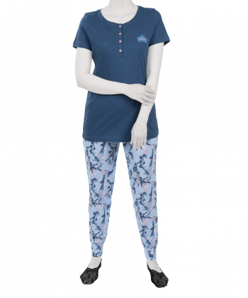 ست تیشرت و شلوار نخی راحتی زنانه ناربن مدل 3835