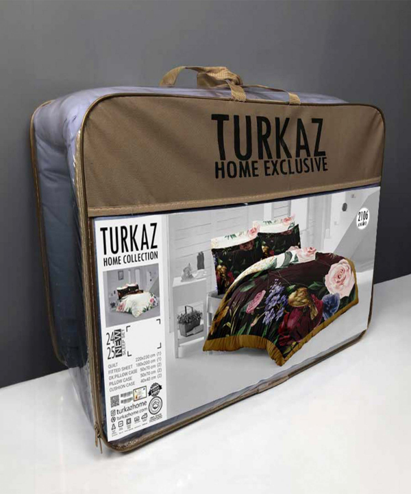 ست روتختی دو نفره 6 تکه تورکاز Turkaz کد 2106