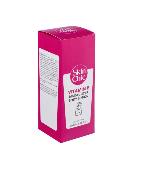 لوسیون مرطوب کننده بدن مناسب انواع پوست اسکین شیک Skin Chic حاوی ویتامین ای حجم 200 میلی لیتر