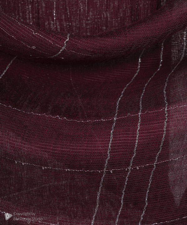 شال ابریشم لمه دار زنانه نوولاشال Novella Shawl کد 55230