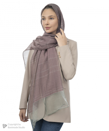 شال ابریشم لمه دار زنانه نوولاشال Novella Shawl کد 55230
