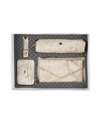 ست هدیه چرم طبیعی زنانه منط Mante مدل x102