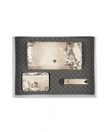 ست سه تیکه زنانه چرم طبیعی منط Mante مدل X106