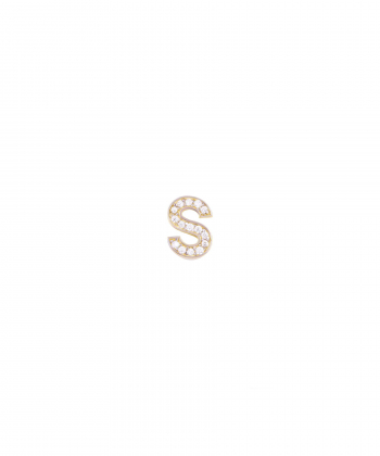 آویز حرف S با نگین سفید درریس Doris کد P6071