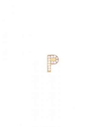 آویز حرف P با نگین سفید درریس Doris کد P6065