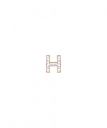 آویز حرف H با نگین سفید درریس Doris کد P6062